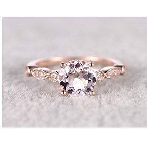 Morganite Rose Gold Art Decco Ring